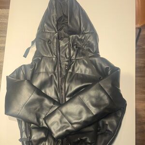 Zara Black Puffer Jacket with Hood